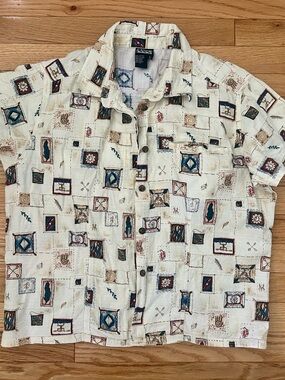 Vintage 90s Teva Short Sleeve Button-Down Shirt Women’s Large